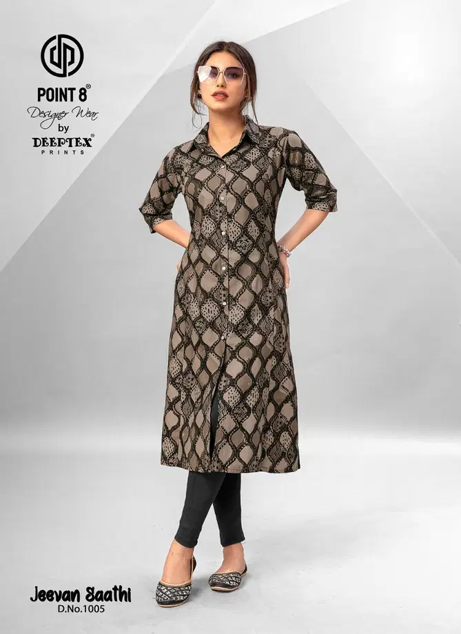 Jeevan Sathi Vol 1 By Deeptex A Line Cotton Printed Kurti Wholesale Shop In Surat